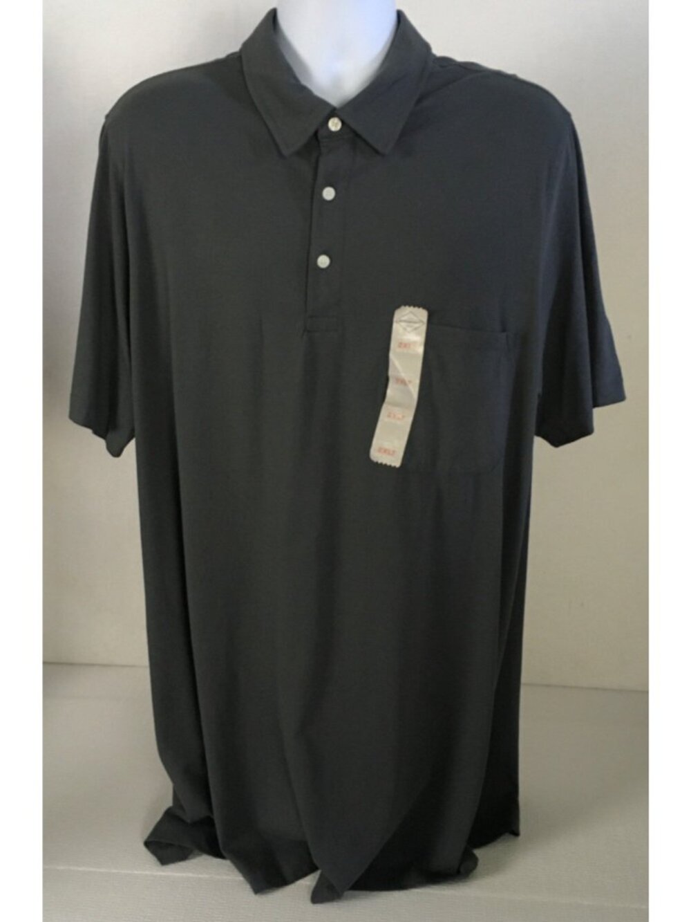 St Johns Bay Classic Polo Shirt Size 2XLT Charcoal Gray Short Sleeves New w Tags